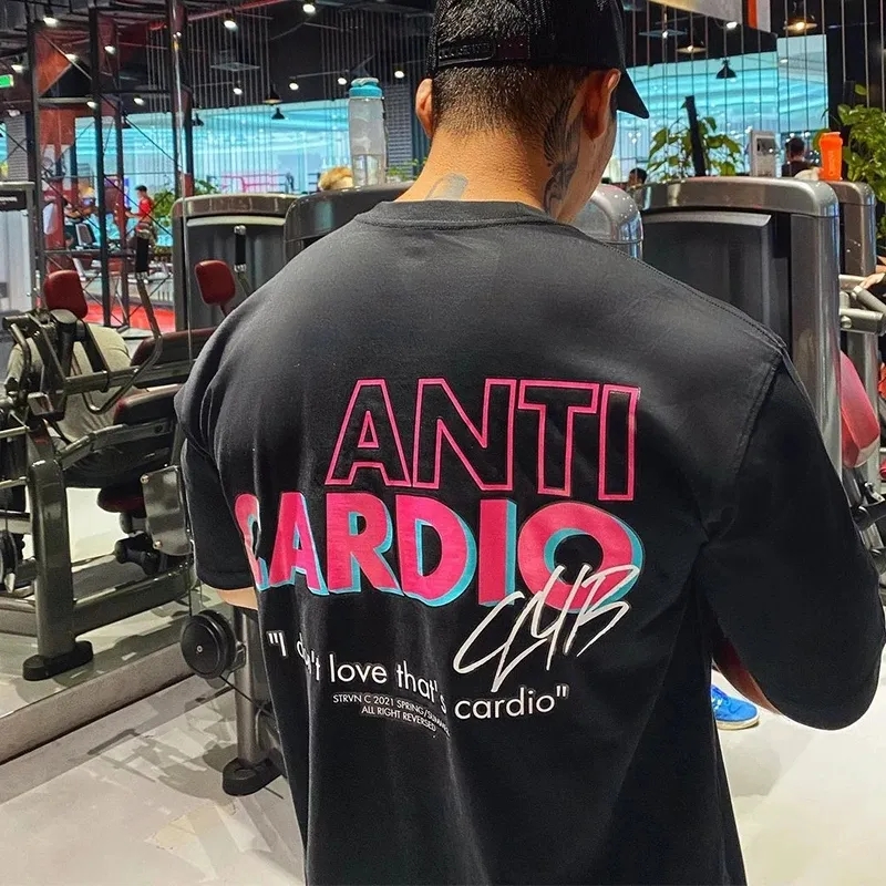 Crossfit Mayhem - ANTI CARDIO Casual oversized katoenen t-shirt